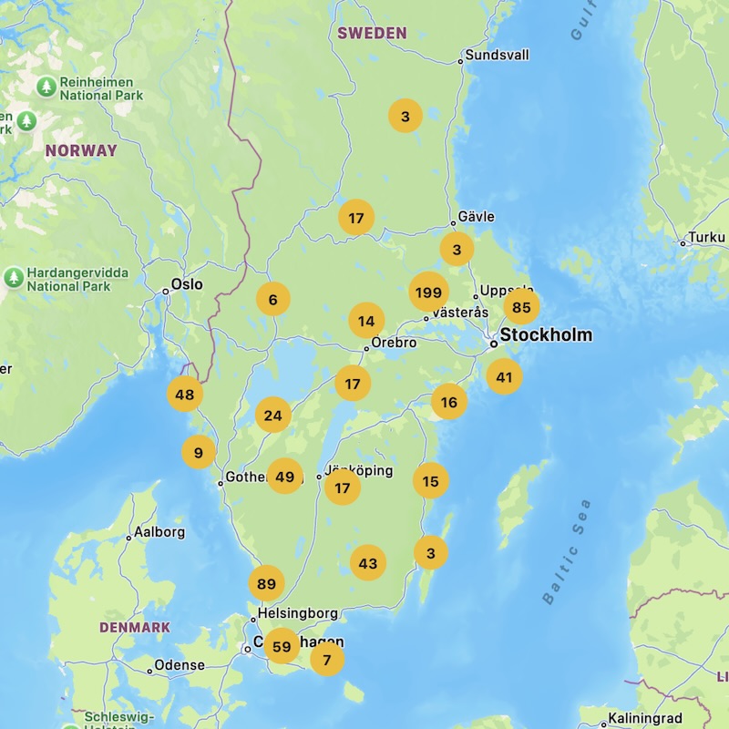 Karta över långtidsparkeringar i Sverige Karta över långtidsparkeringar i Sverige