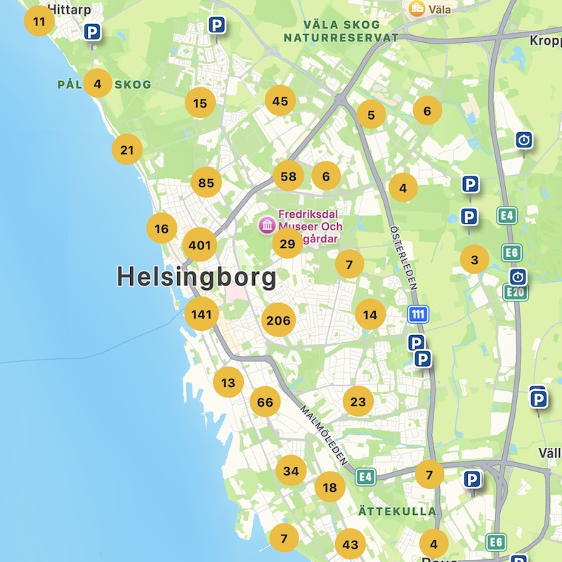 Helsingborg Parking Map
