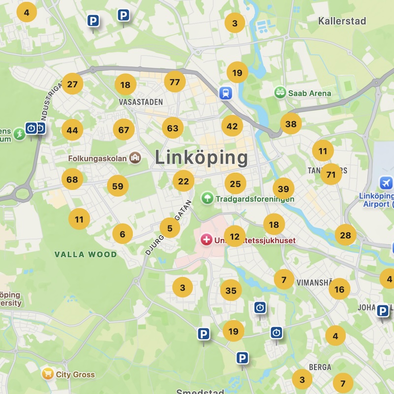 Linköping Parking Map