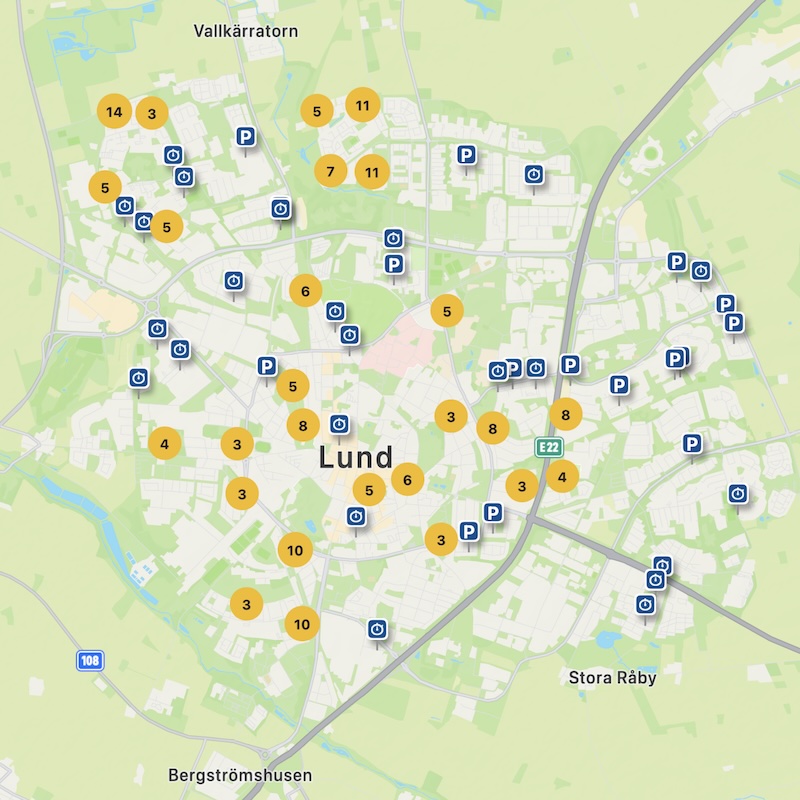Lund Parking Map