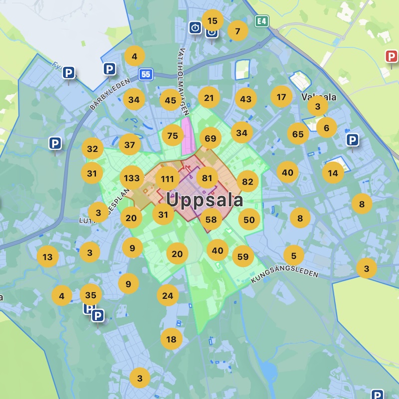 Uppsala Parking Map